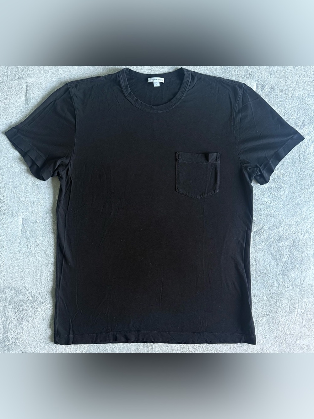 James Perse Pocket Tee Men’s Size 2 M Black Made USA Combed Cotton